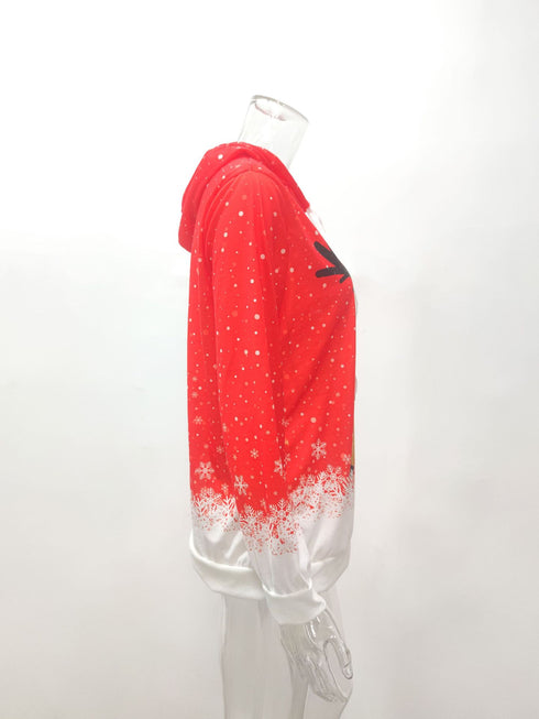 Printed Milu deer Plus Size Women's Long Sleeved Hoodies